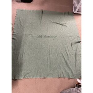 Vintage embroidered Hotel Alexander Large wool blanket Green